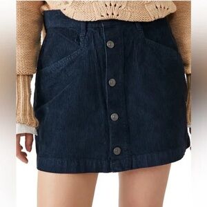 NWT Free People Corduroy Blue Skirt